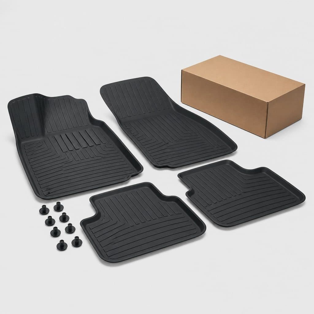 Jeu de 4 tapis de sol à clips de fixation