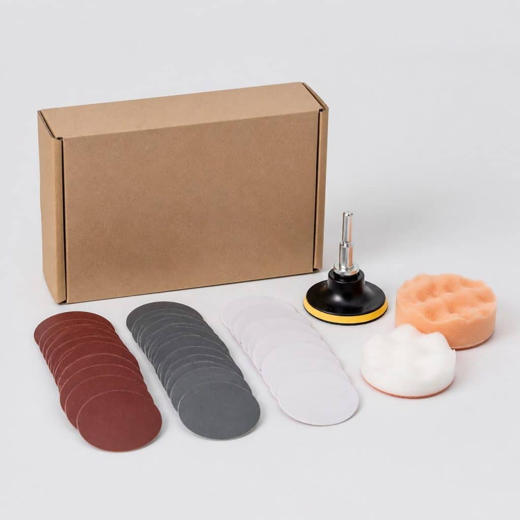 Kit de rénovation de phares avec adaptateur de perceuse